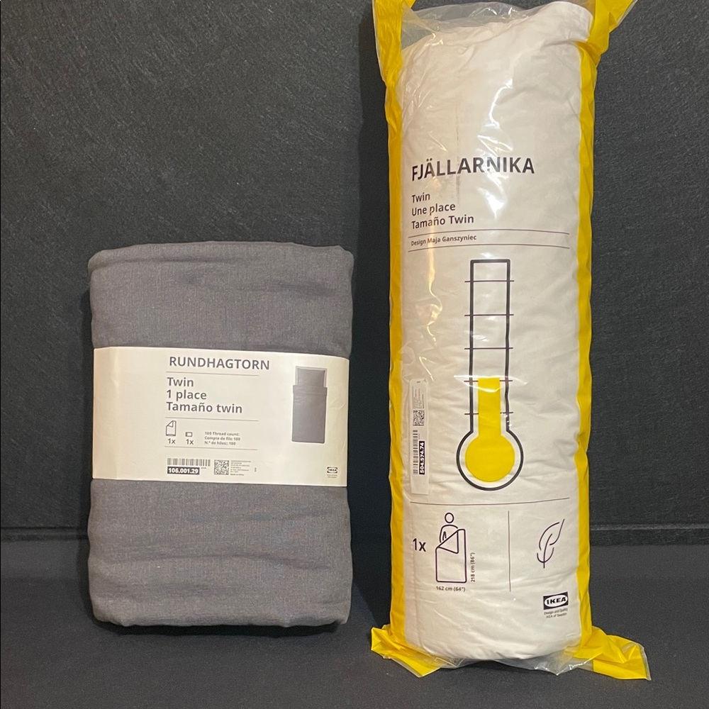 Twin Set Feather/Down Duvet Insert, Cover and Pillowcase IKEA